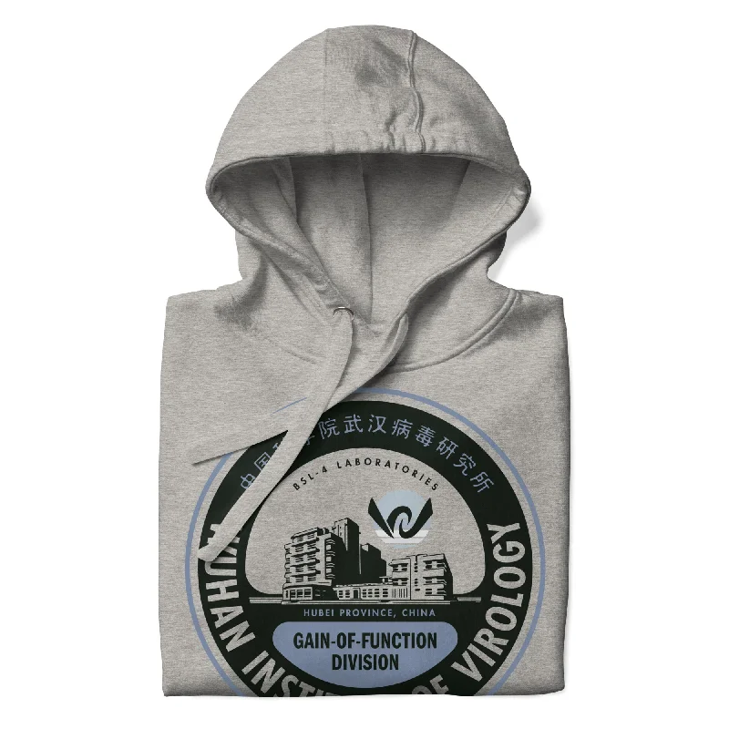 Wuhan Institute of Virology Unisex Hoodie Hoodie with Applique Textured Unique