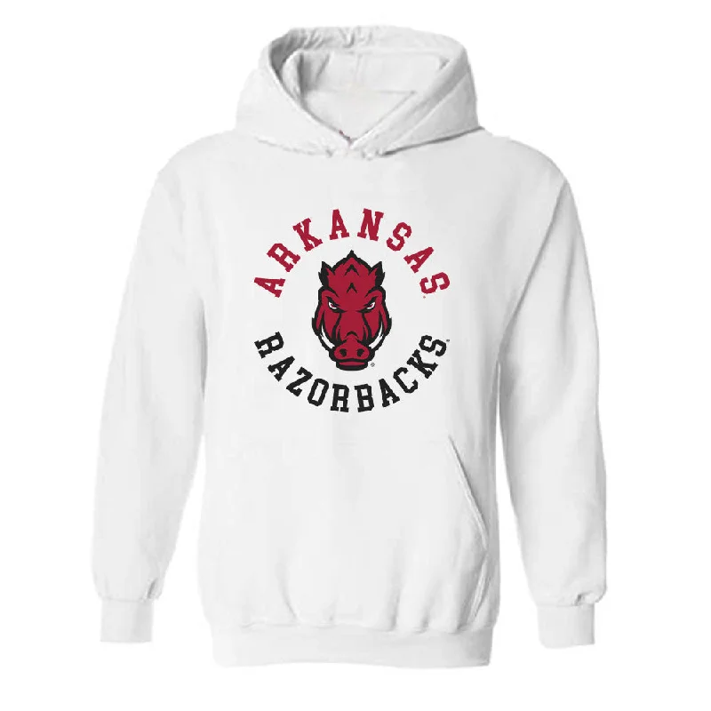 Arkansas - NCAA Women's Track & Field : Morgan Kirkland - Generic Shersey Hooded Sweatshirt Hoodie with Button Classic Timeless