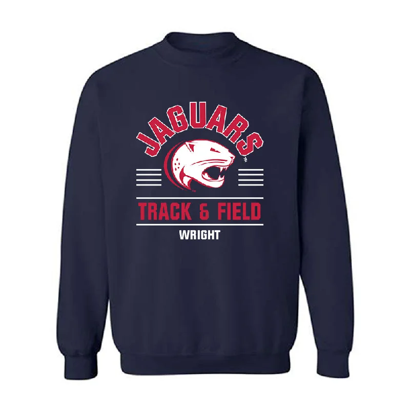 South Alabama - NCAA Women's Track & Field : Dawson Wright - Classic Fashion Shersey Crewneck Sweatshirt Hoodie with High Neck Warm Protective