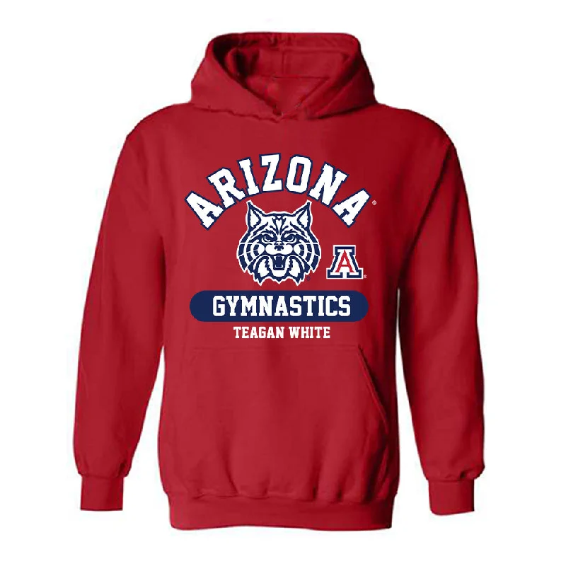 Arizona - NCAA Women's Gymnastics : Teagan White - Classic Fashion Shersey Hooded Sweatshirt Hoodie with Crew Neck Simple Timeless