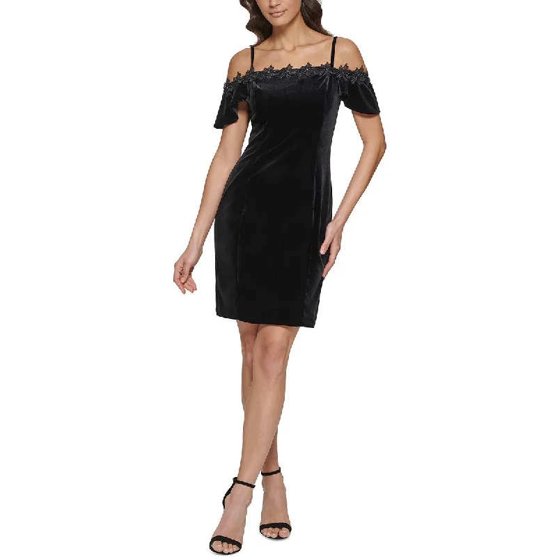 Kensie Dresses Womens Applique  Cocktail and Party Dress Tunics Fleece cozy