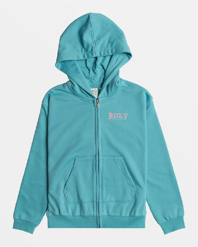Maui Blue Evening Hike Zip-Up Hoodie Hoodie with Hem Lace Feminine Delicate