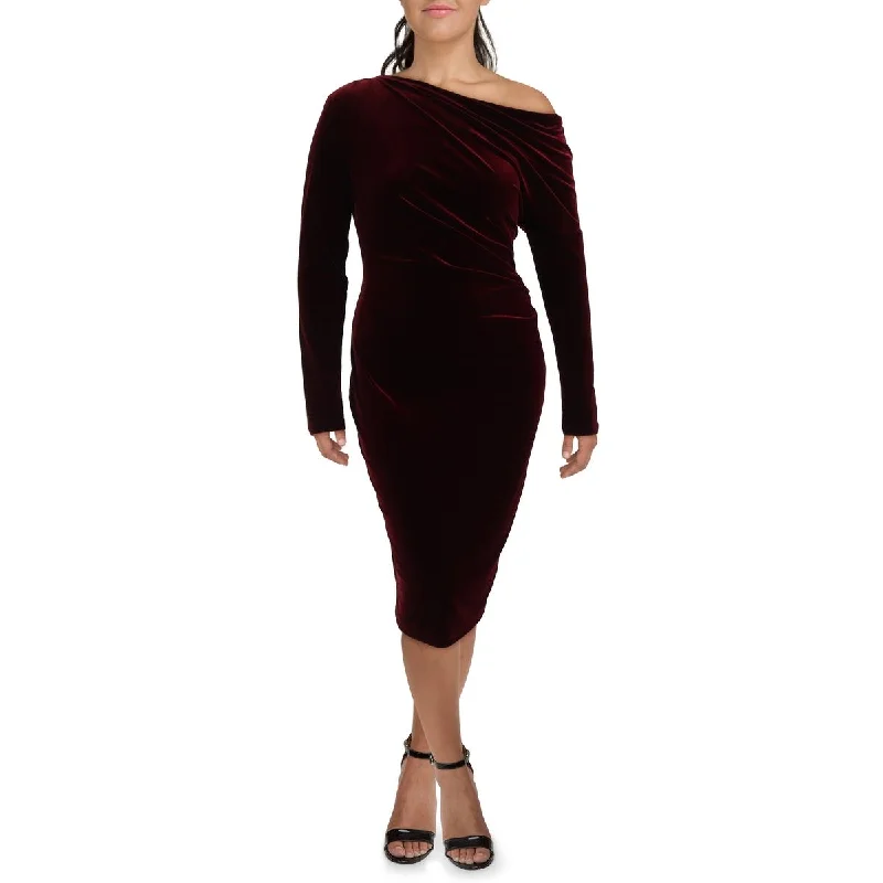 Lauren Ralph Lauren Womens Gathered Velvet Cocktail And Party Dress Tunics Handmade artisanal