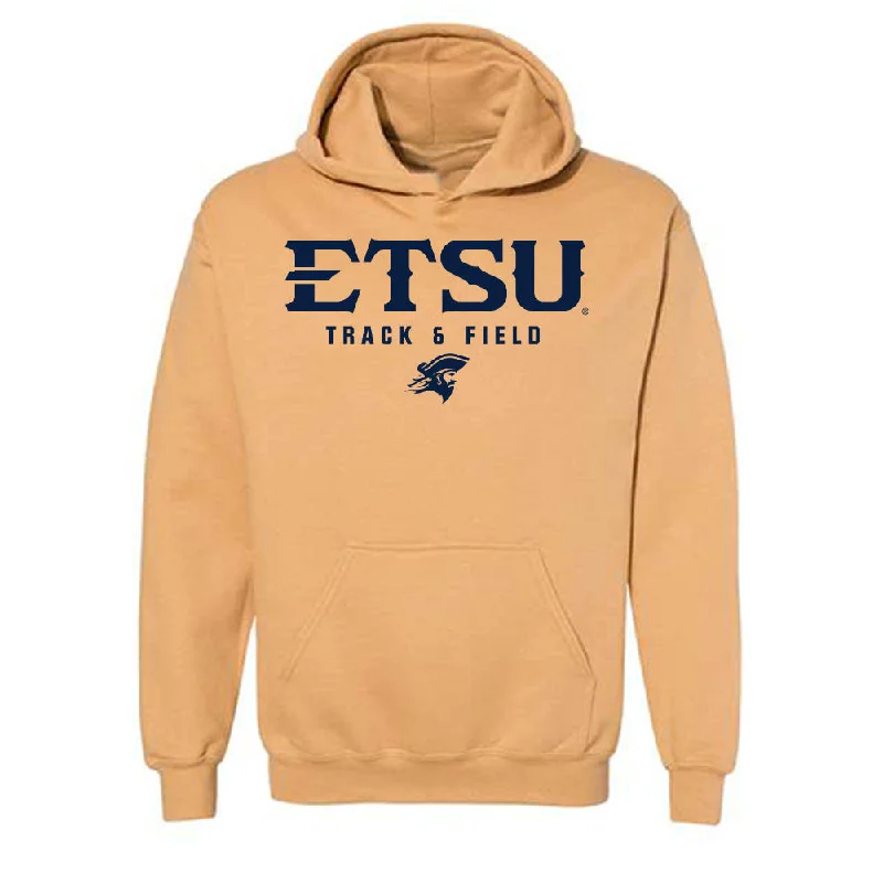 East Tennessee State - NCAA Women's Track & Field : Sydney Pierce - Classic Shersey Hooded Sweatshirt Hoodie with Belted Waist Structured Tailored