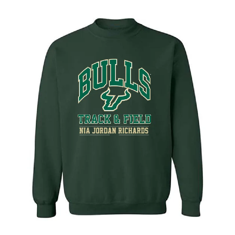 USF - NCAA Women's Track & Field : Nia Jordan Richards - Classic Fashion Shersey Crewneck Sweatshirt Hoodie with Tied Waist Feminine Flattering