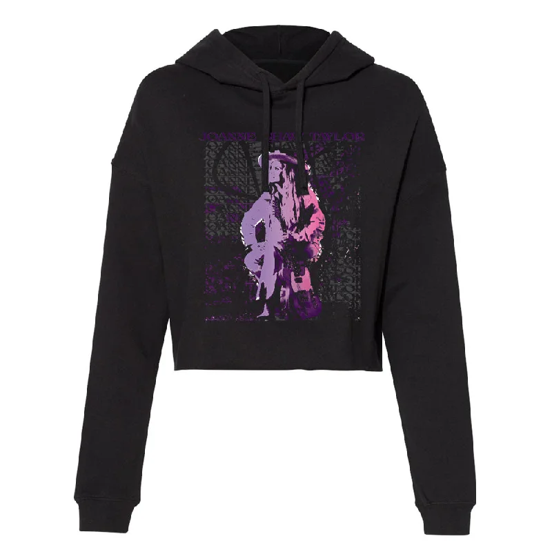 Joanne Shaw Taylor Portrait Lightweight Crop Hooded Sweatshirt (Women) Hoodie with Back Slit Movement Comfort