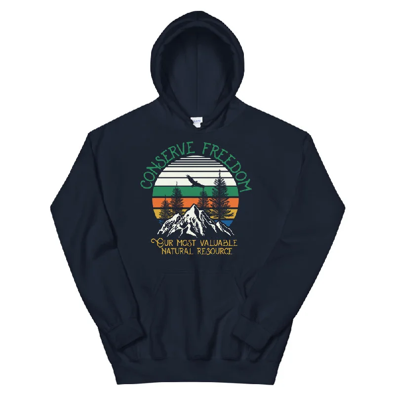 Conserve Freedom Unisex Hoodie Hoodie with Mock Neck Collared Structured