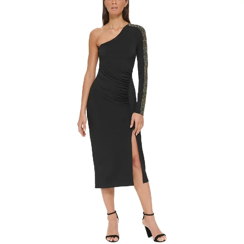 Guess Womens Gathered Long Cocktail and Party Dress Tunics Satin smooth