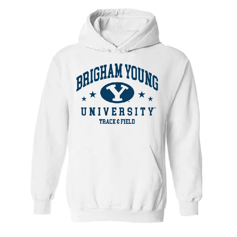 BYU - NCAA Women's Track & Field : Tessa Buswell - Generic Shersey Hooded Sweatshirt Hoodie with Gradient Ombre Colorful