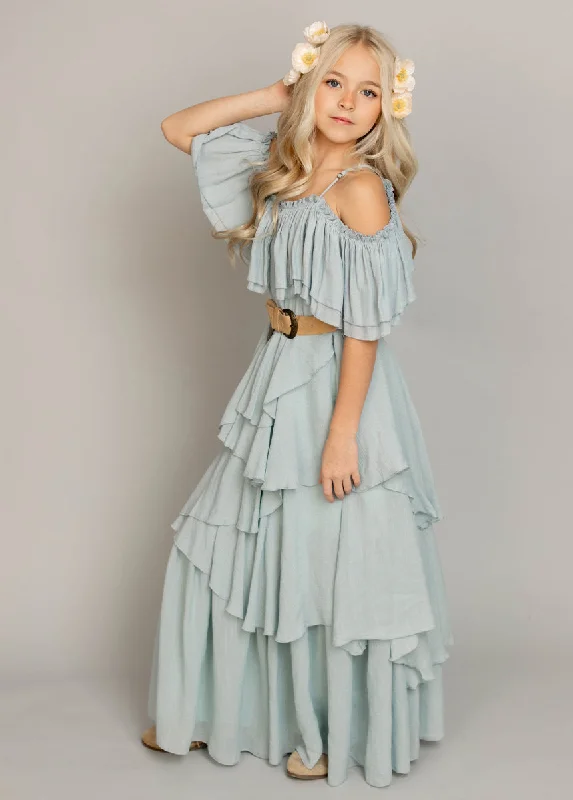Litta Dress in Pale Blue Tunics Long Elegant