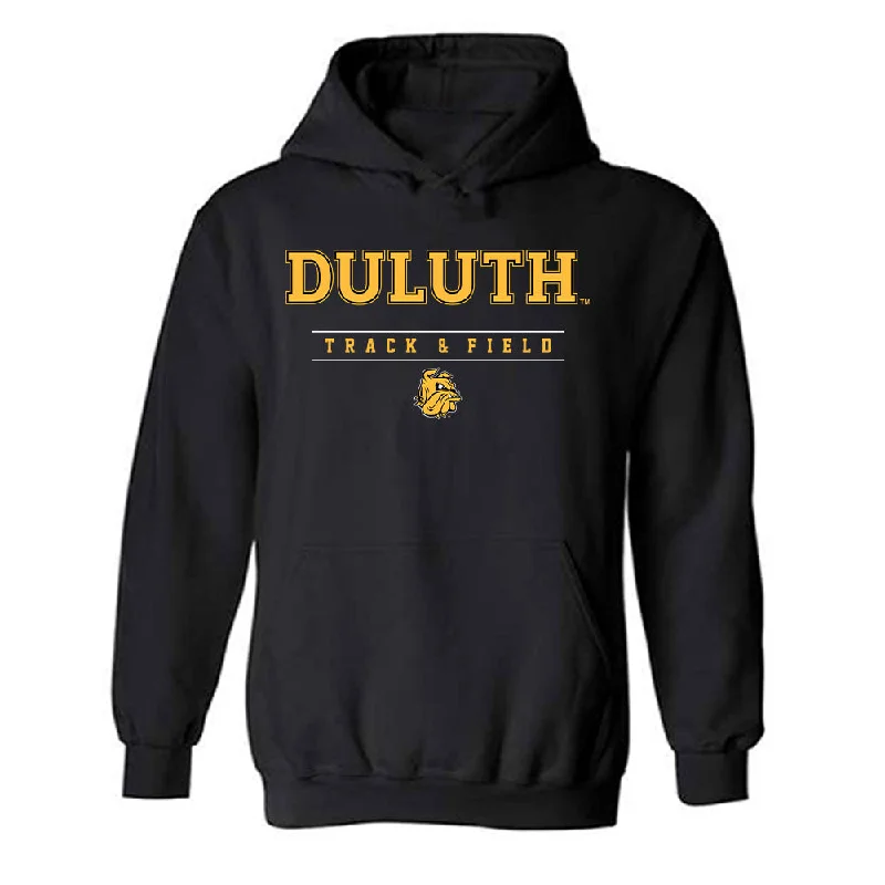UMN Duluth - NCAA Women's Track & Field : Claire Becker - Classic Shersey Hooded Sweatshirt Hoodie with Hidden Zipper Minimalist Clean