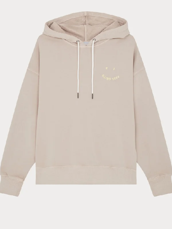 Paul Smith Happy Hoodie In Pale Peachy/beige W2R-226VE-M21169.21 Hoodie with Longline Fit Extended Stylish