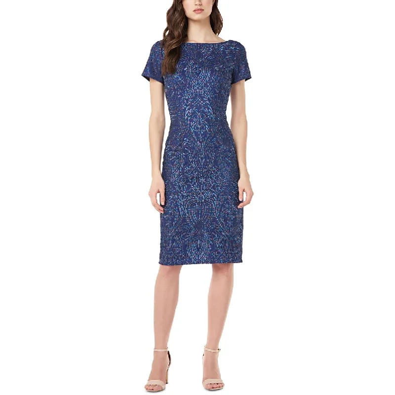JS Collections Womens Embroidered V-Back Cocktail and Party Dress Sequined Elegant Party