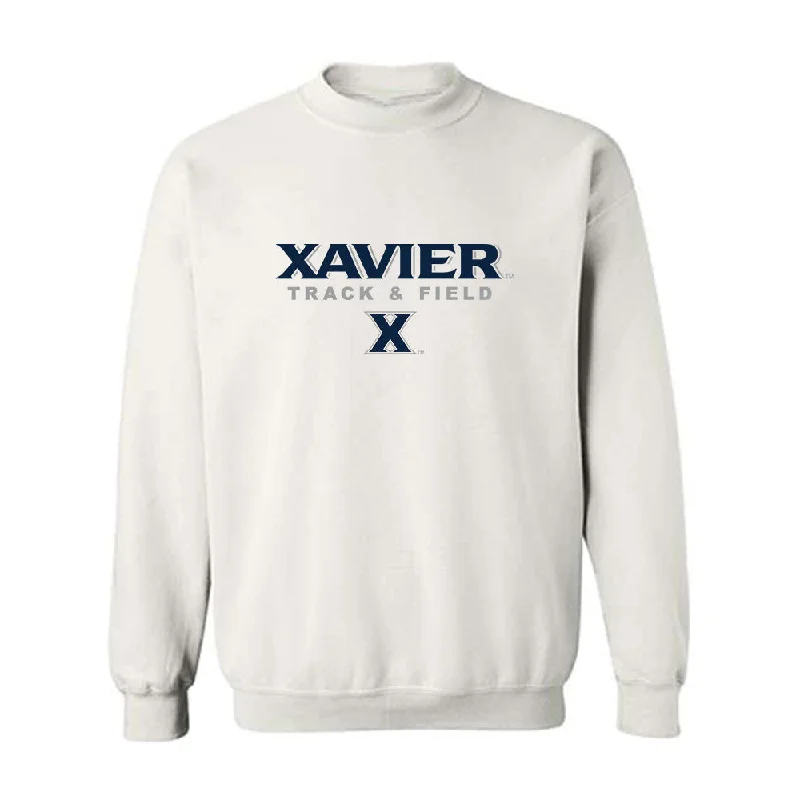 Xavier - NCAA Women's Track & Field : Rania Brown - Classic Shersey Crewneck Sweatshirt Hoodie with Set-In Sleeves Structured Classic