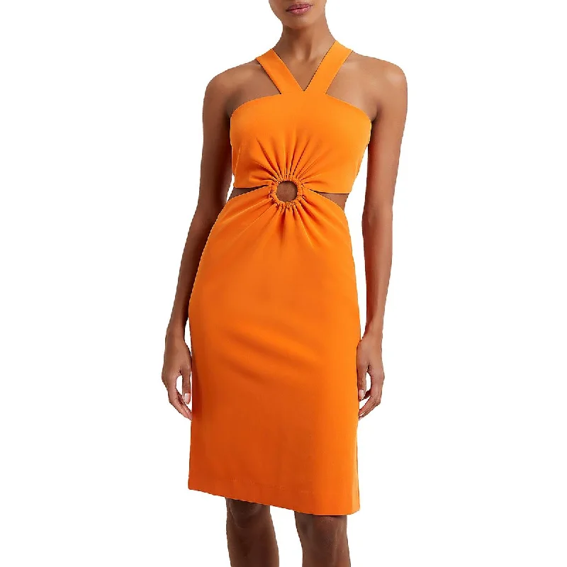 French Connection Womens Cut-Out Mini Cocktail And Party Dress Glittery Long Formal
