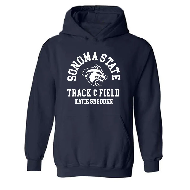 SSU - NCAA Women's Track & Field : Katie Snedden - Hooded Sweatshirt Hoodie with Front Slit Layering Stylish