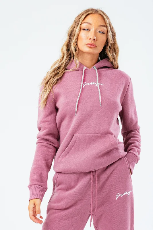 Hype Dusty Berry Scribble Women'S Hoodie Hooded Sweatshirt Casual Wear Street Style