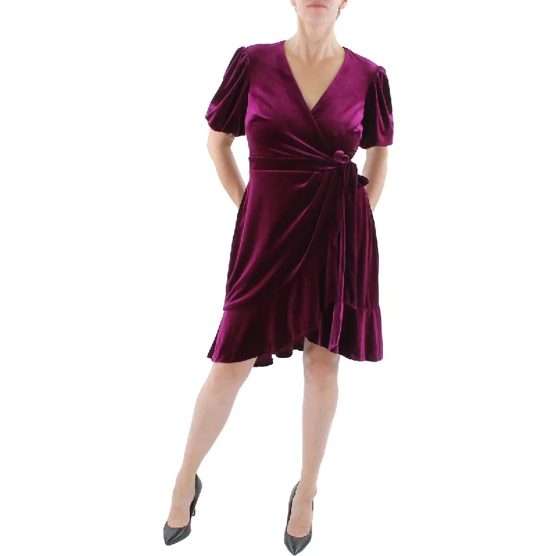 Lauren Ralph Lauren Womens Velvet Knee Cocktail and Party Dress Chiffon Maxi Beach