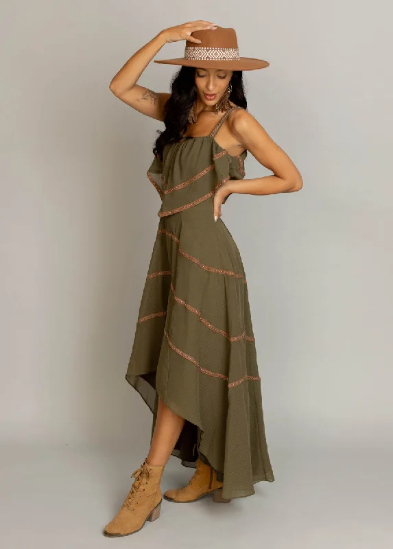 Brianda Dress in Olive Tunics Denim casual