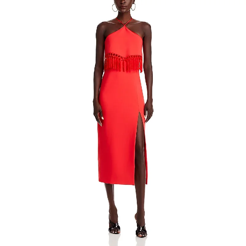 Likely Womens Vanya Fringe Midi Cocktail And Party Dress empire Waist empire