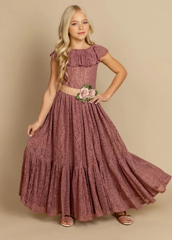 Ravvy Dress in Dusty Rose Off-the-shoulder Chic Trendy