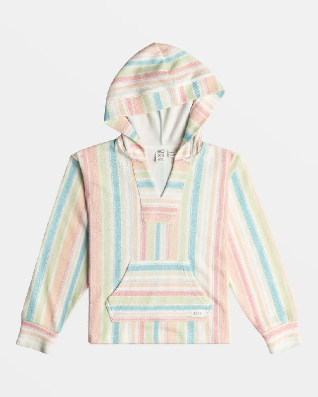White Salty Stripe Feels Like Summer Hoodie Hoodie with Hem Fringe Bohemian Relaxed