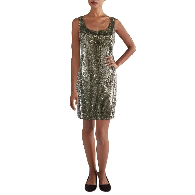 Lauren Ralph Lauren Womens Sequined Mini Cocktail And Party Dress Tunics Sophisticated sleek