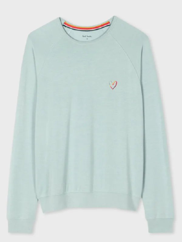Paul Smith Swirl Heart Sweatshirt In Blue W1A-795-MU824 42 Hoodie with Raglan Sleeves Sporty Comfortable