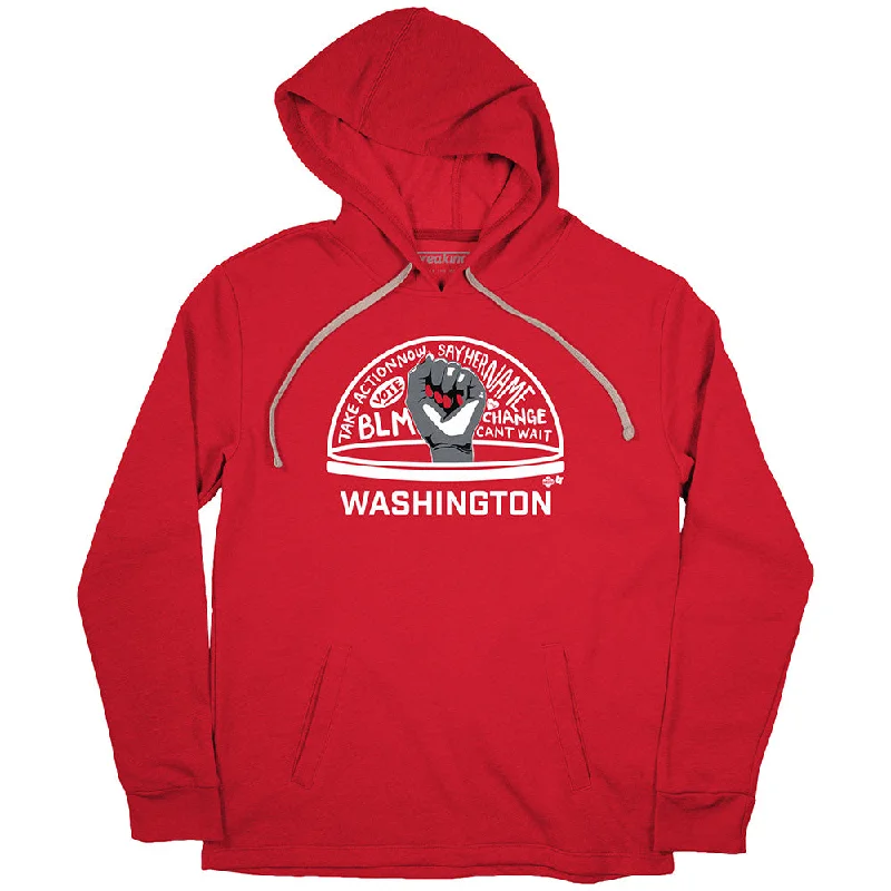 The WNBPA Speaks Hoodie: Washington Zip Hoodie Drawstring Kangaroo Pocket