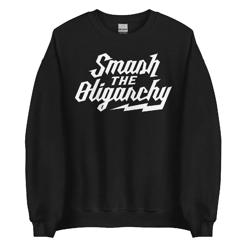 Smash the Oligarchy Crewneck Sweatshirt Hoodie with Drawstring Waist Adjustable Fitted