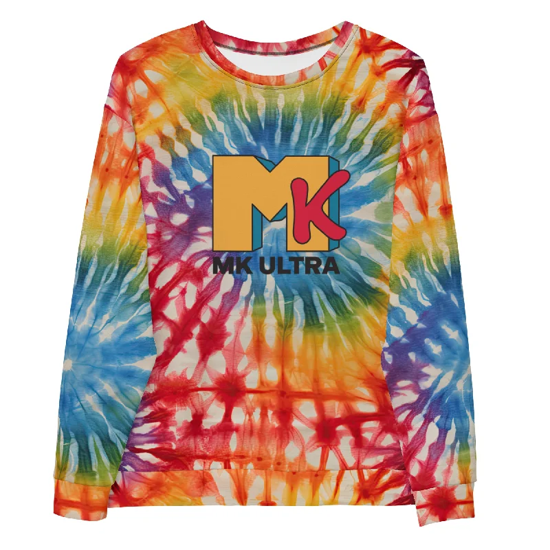 Mk Ultra Tie Dye Sweatshirt Hoodie with Set-In Sleeves Structured Classic