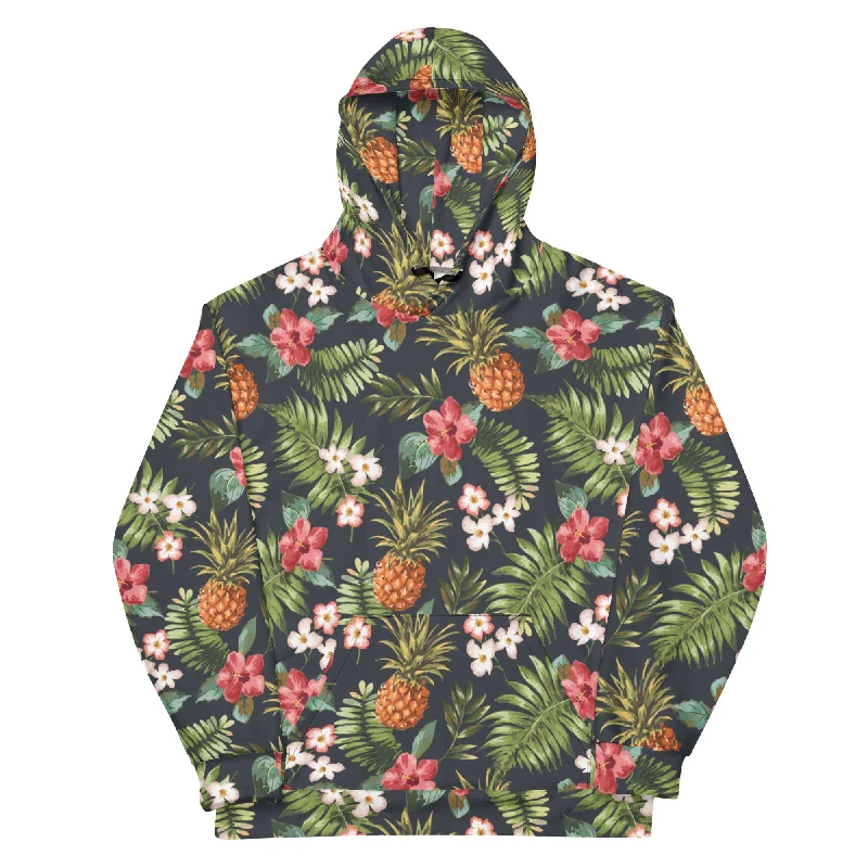 Hawaiian Print Hoodie Hoodie with Strings Custom Fit Adjustable