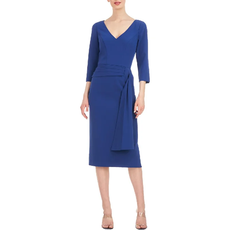 Kay Unger New York Womens Ryder V-Neck Knee-Length Cocktail And Party Dress Tunics Satin smooth