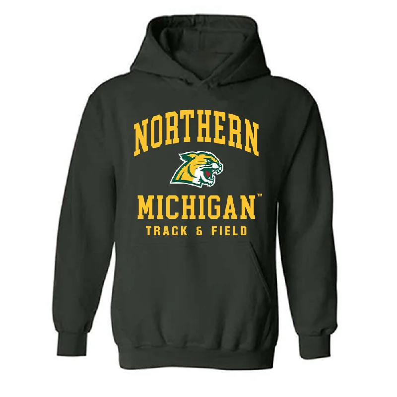 Northern Michigan - NCAA Women's Track & Field : Madelyn Rasmussen - Classic Shersey Hooded Sweatshirt Hoodie with Rhinestones Sparkly Elegant