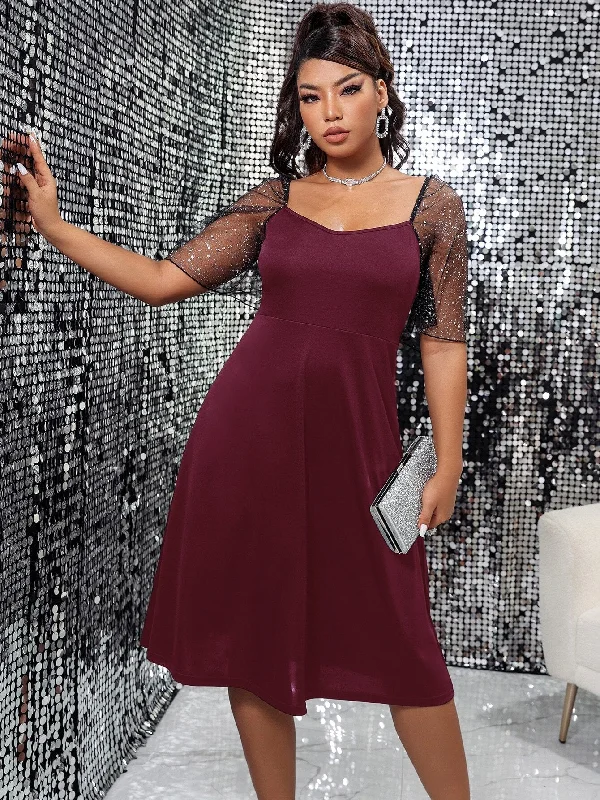 Plus Size Evening Party Dress for Women Elegant 2023 Summer Glitter Curvy Large Size 4XL Blue Lace Short Sleeve Cocktail Dresses Tunics Sophisticated sleek