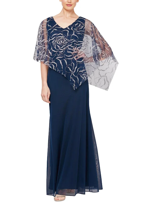 Womens Metallic Glitter Evening Dress Tunics Luxurious high-end