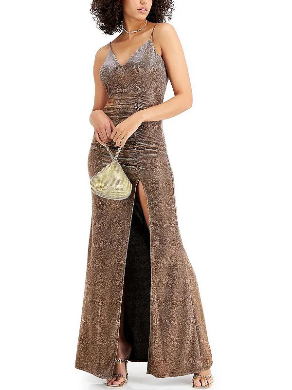 Juniors Womens Glitter Maxi Evening Dress Tunics Stylish elegant