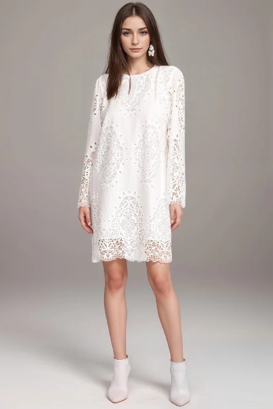 Johnny Was Jade White Elandra Cotton Shift Dress L38524 Tunics Floral girly