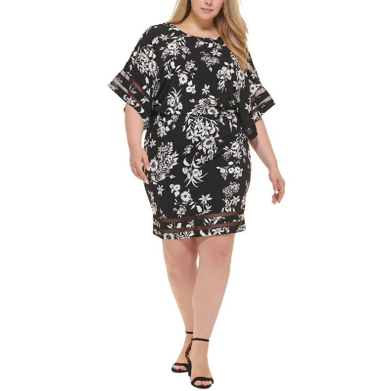 Jessica Howard Womens Plus Floral Blouson Cocktail And Party Dress Tunics Recommended stylist