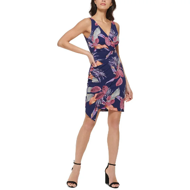 Guess Womens Faux Wrap Mini Cocktail and Party Dress Tunics Plaid country