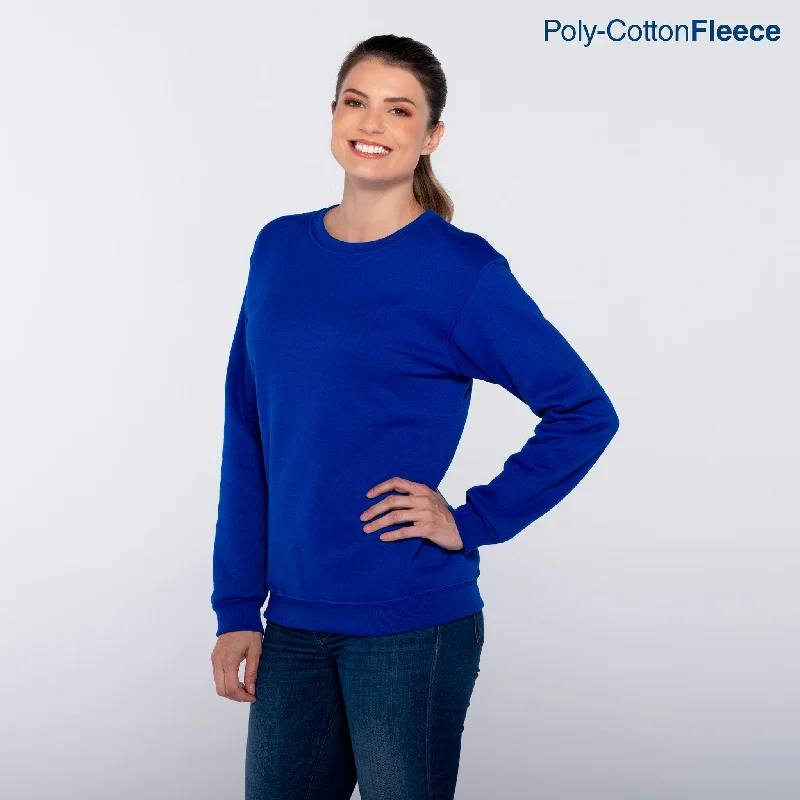 Adult Unisex Crew Neck Sweatshirt (Royal) Hoodie with Mock Neck Collared Structured