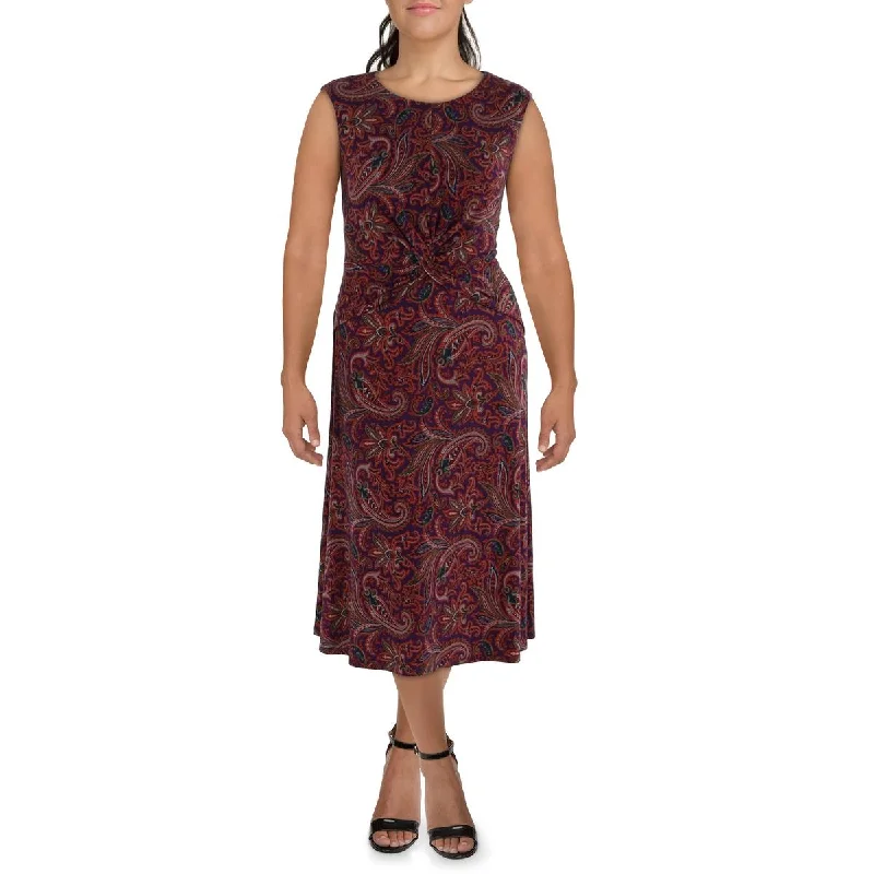 Lauren Ralph Lauren Womens Paisley Long Cocktail And Party Dress Tunics Trendy modern