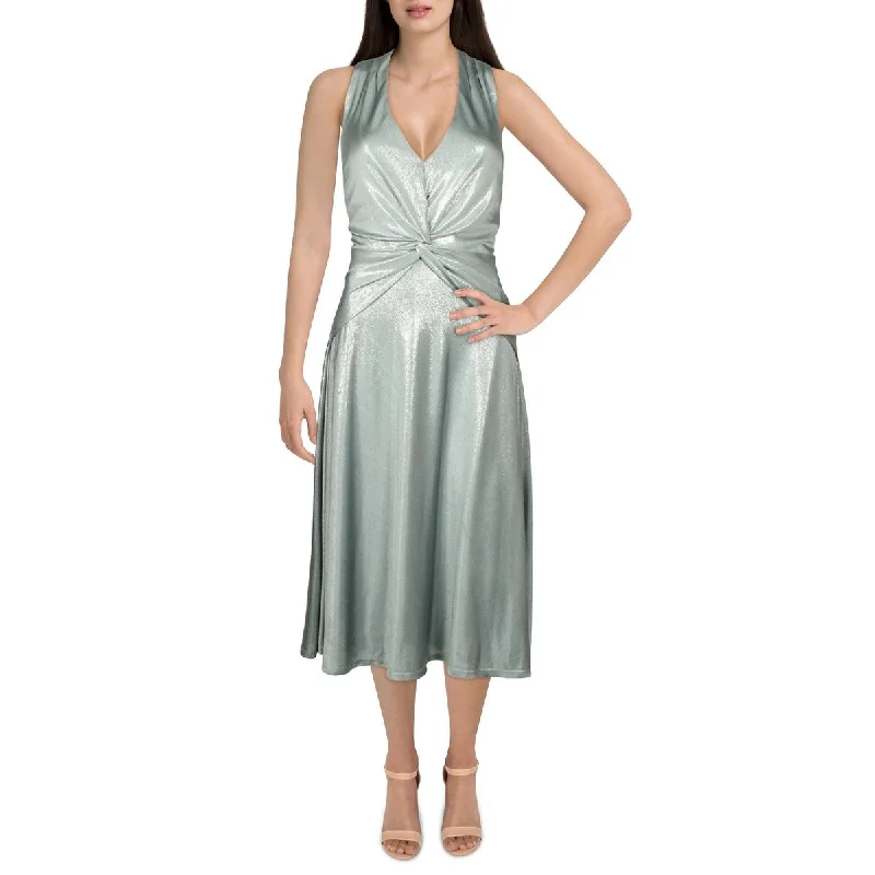 Lauren Ralph Lauren Womens Foil-Print Mid-Calf Cocktail And Party Dress Tunics Brand named