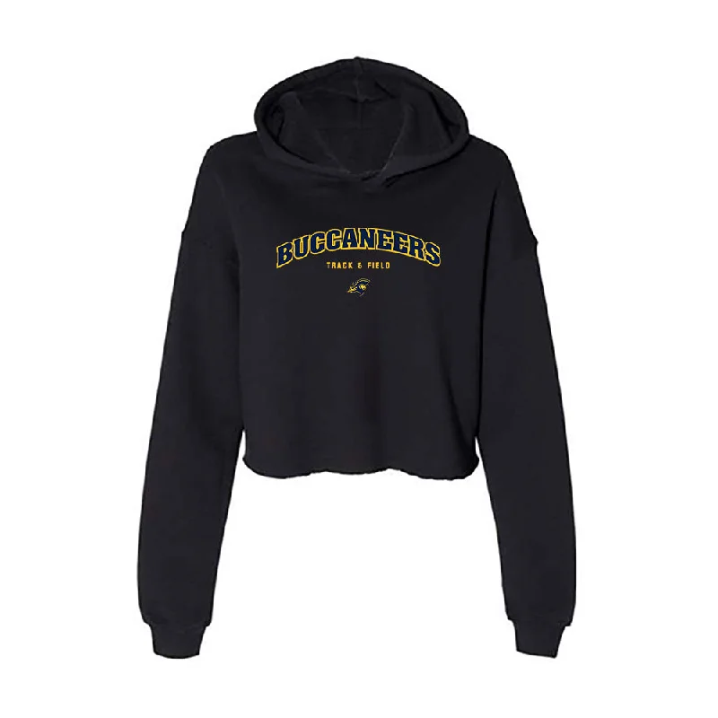 East Tennessee State - NCAA Women's Track & Field : Sydney Pierce - Women's Crop Fleece Hoodie Hoodie with Monochrome Minimalist Simple