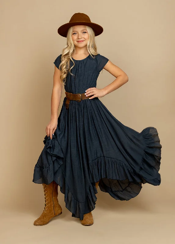 Briley Dress in Navy Elegant Long Evening