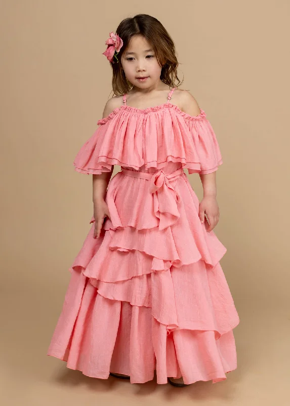 Litta Dress in Coral Tunics Sophisticated sleek