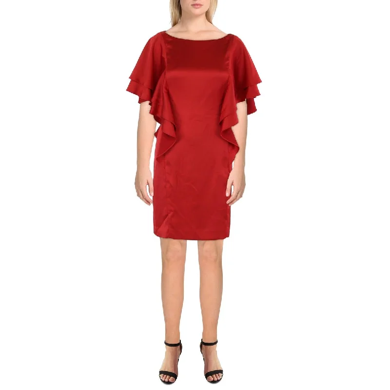 Lauren Ralph Lauren Womens Mini Ruffled Cocktail And Party Dress Tunics Essential wardrobe