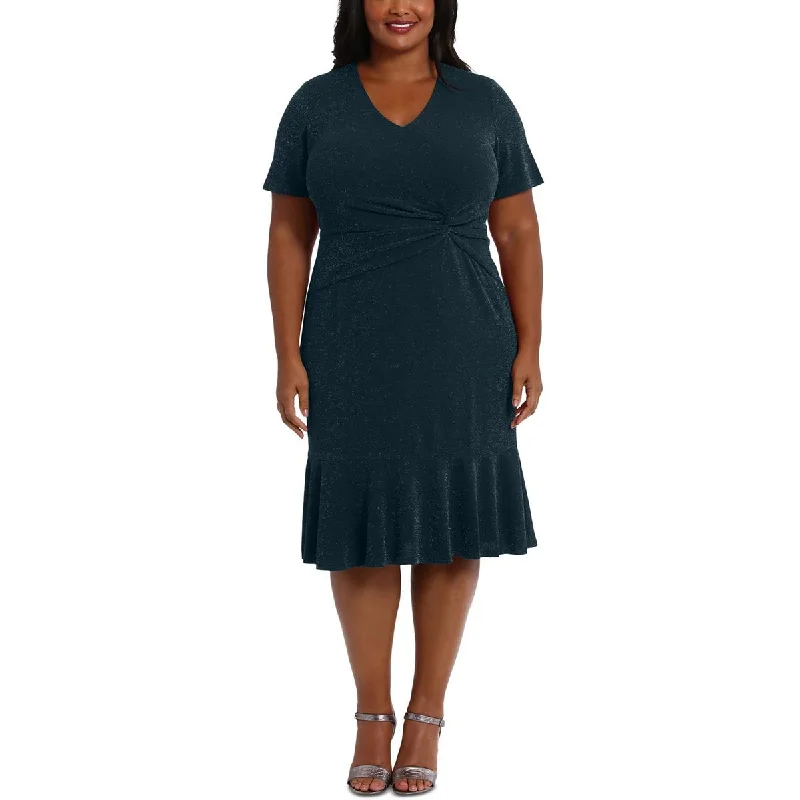 London Times Womens Plus Gathered Metallic Cocktail And Party Dress Tunics Velvet soft London Times Womens Plus Gathered Metallic Cocktail And Party Dress Tunics Velvet soft