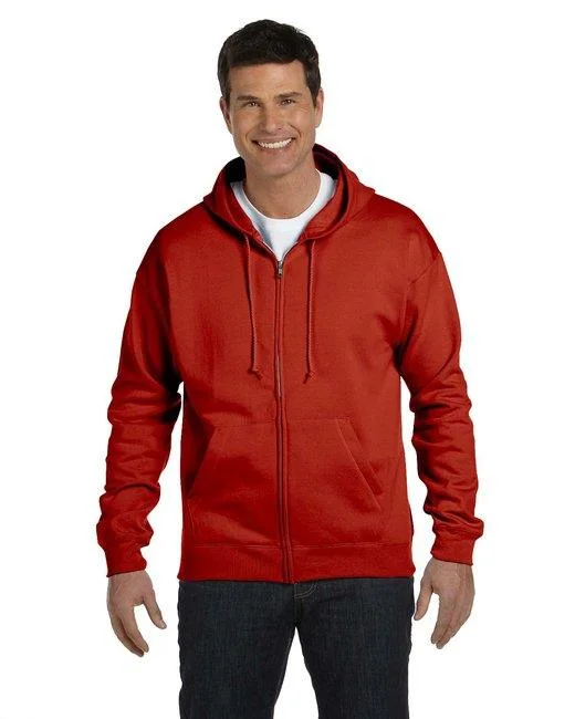Hanes Adult 7.8 oz. EcoSmart  50/50 Full-Zip Hooded Sweatshirt P180 Hoodie with Ribbed Cuffs Snug Fit Comfort