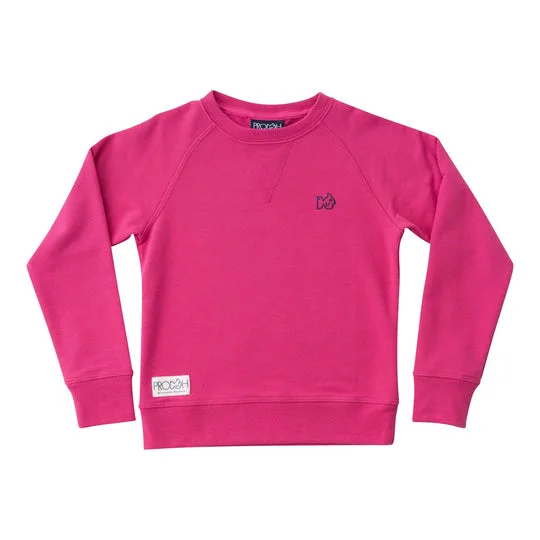 Raspberry Rose Girls' Crew Control Sweatshirt Hoodie with Elastic Waist Stretchable Comfortable
